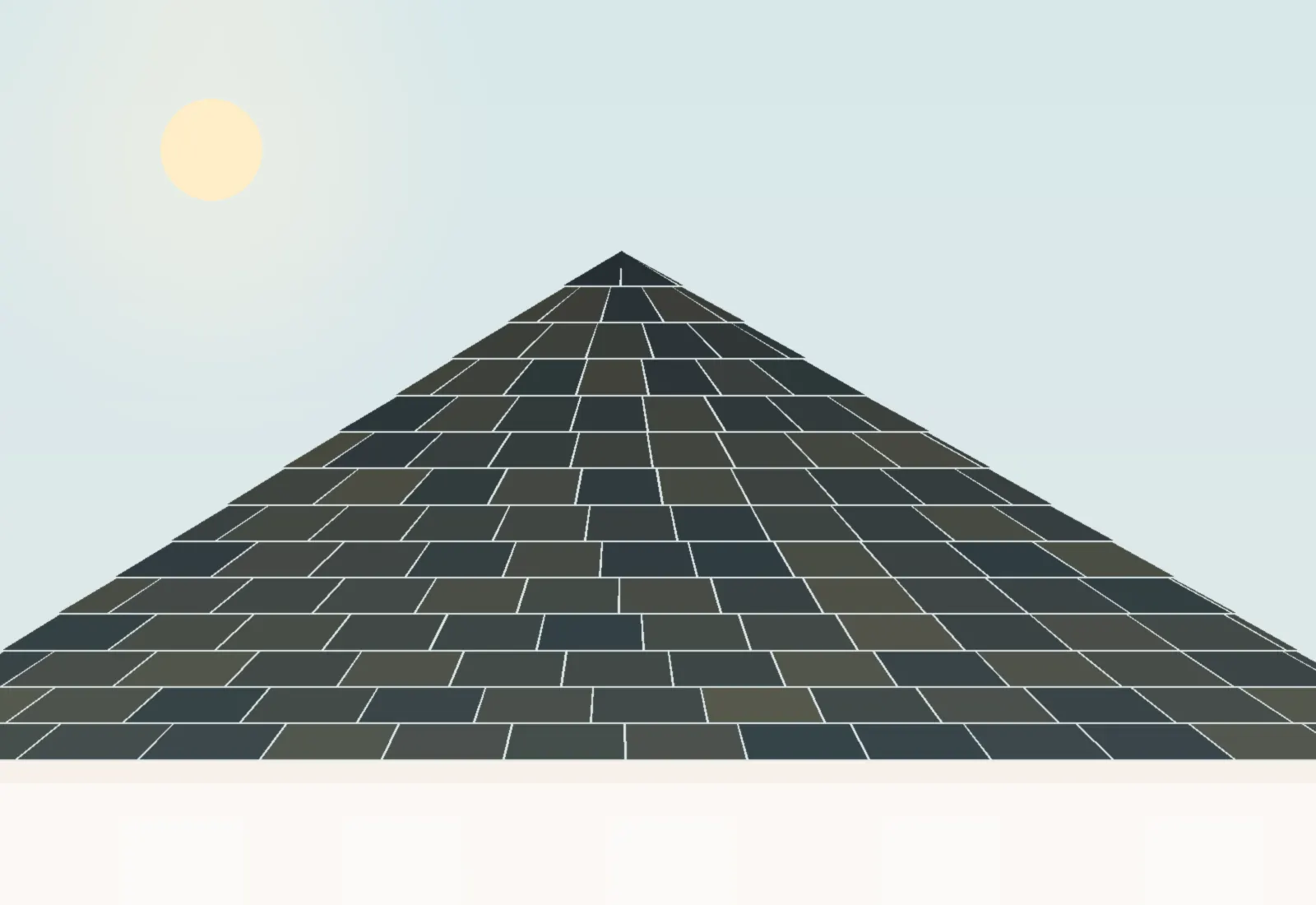 Close-up of grey asphalt shingle rows
