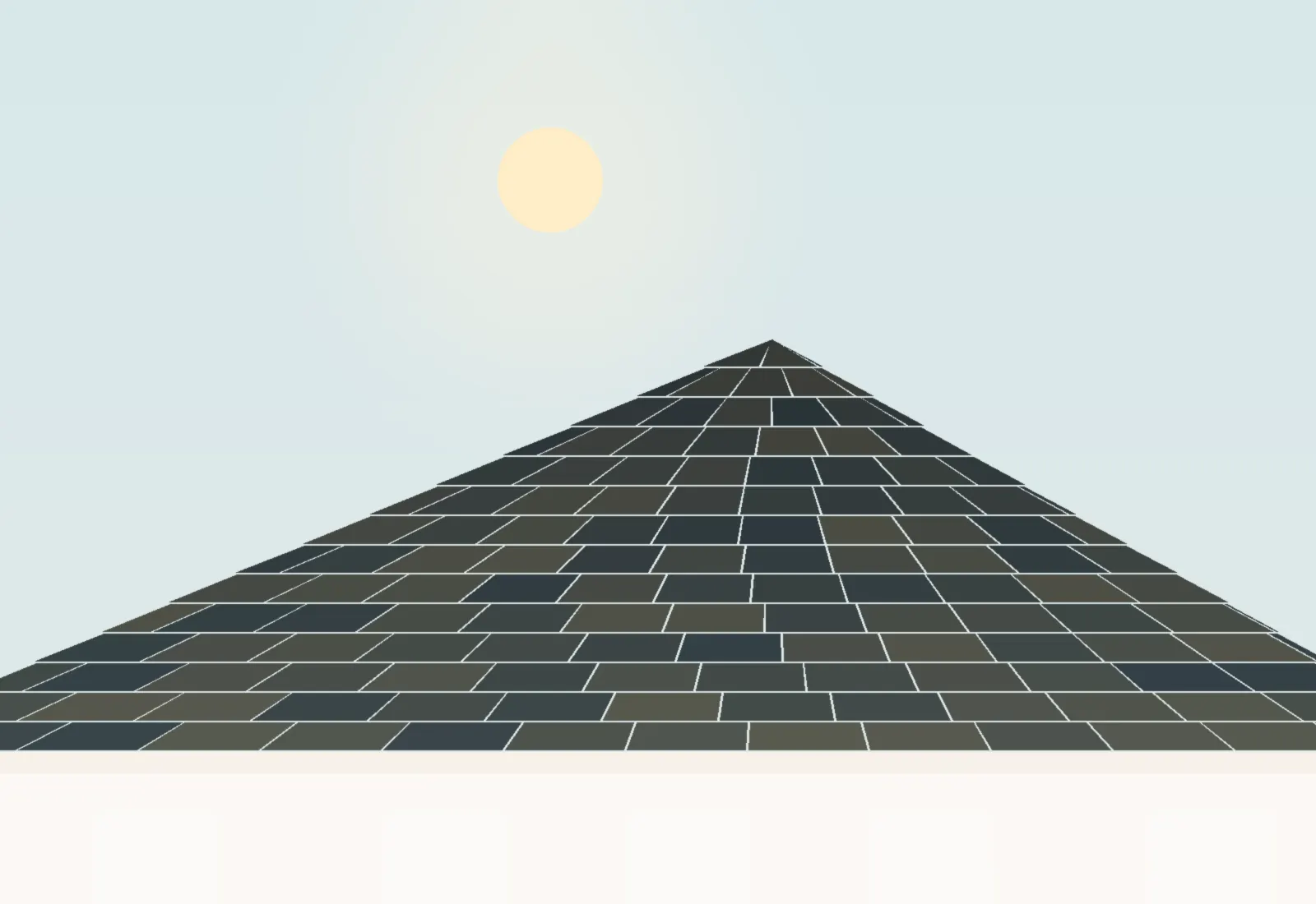 Rows of grey asphalt shingles in soft light