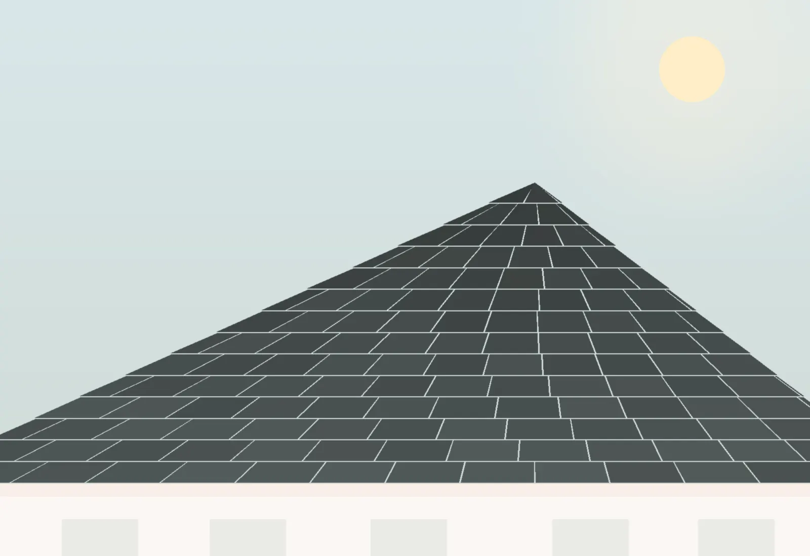 A ladder on a roof