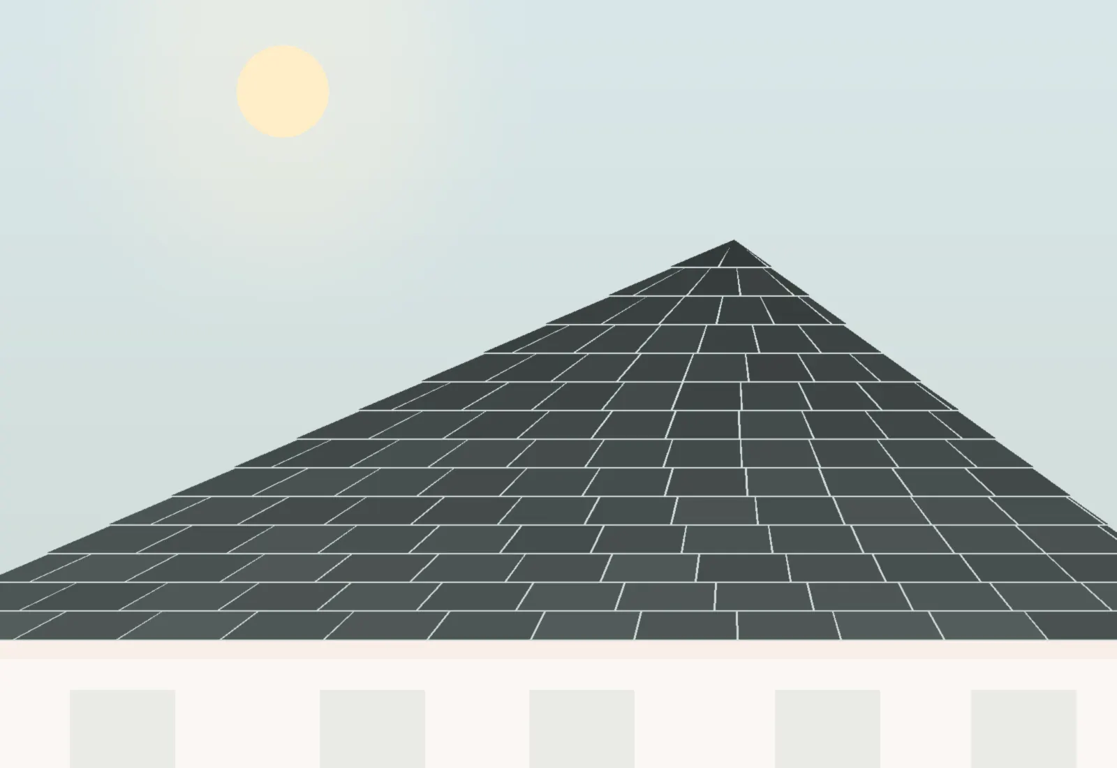 A man standing on the roof of a house
