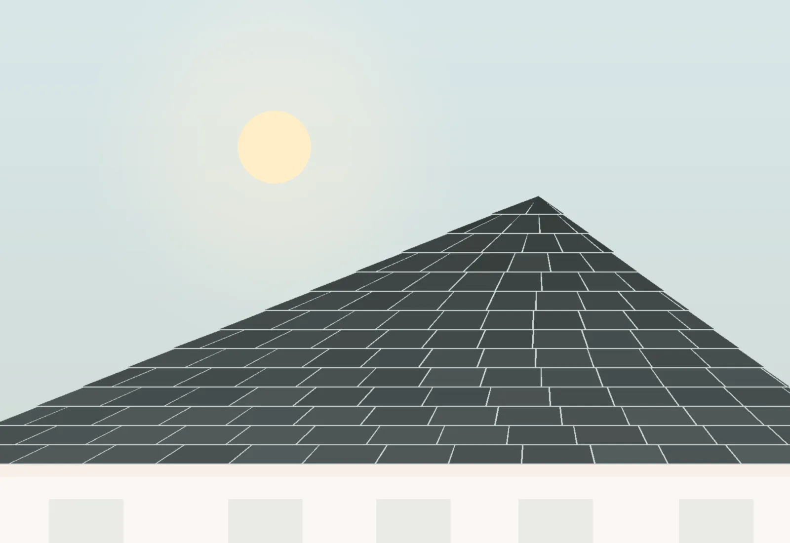 A close-up of brown roof tiles
